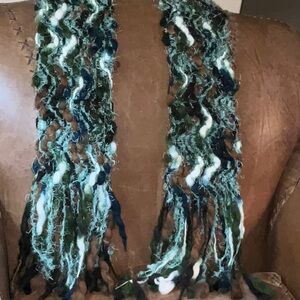 Artisan Made Multi Color Long Fiber Arts Oblong Scarf